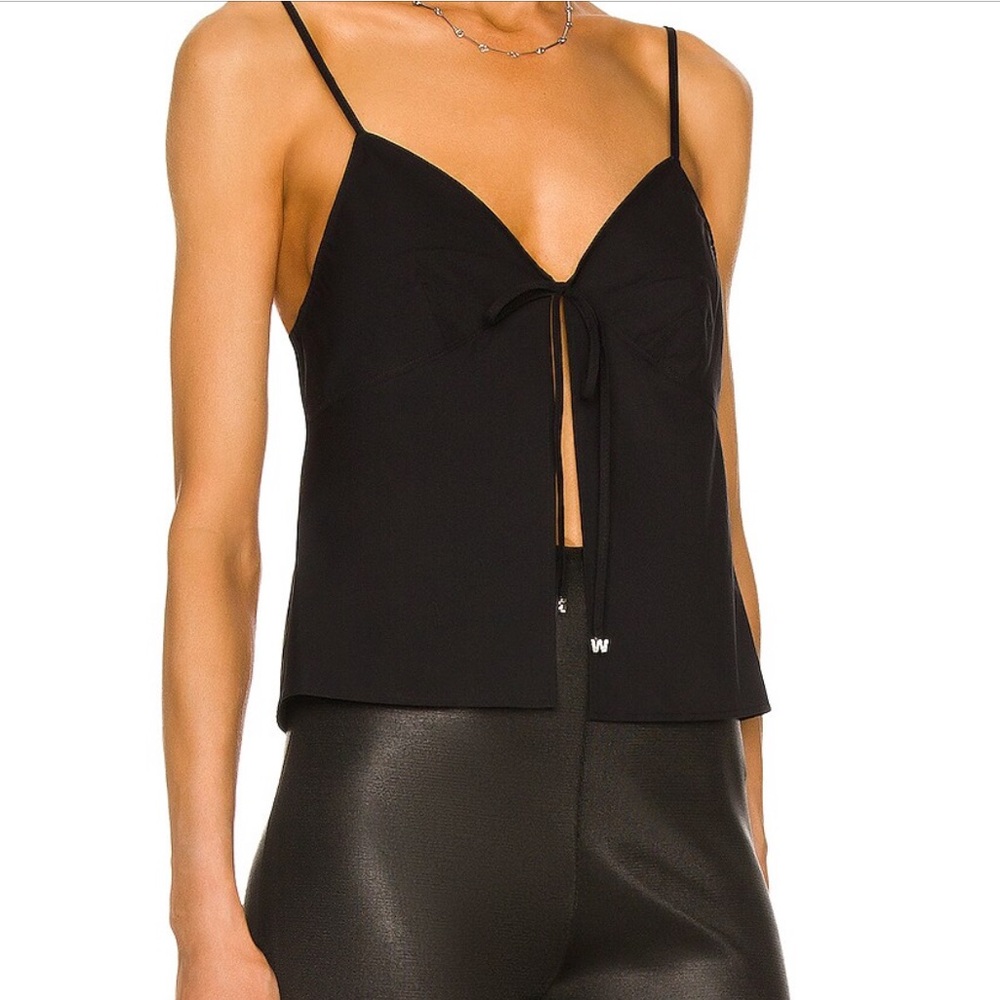 Alexander Wang Sleek Black Bow-Front Cami
